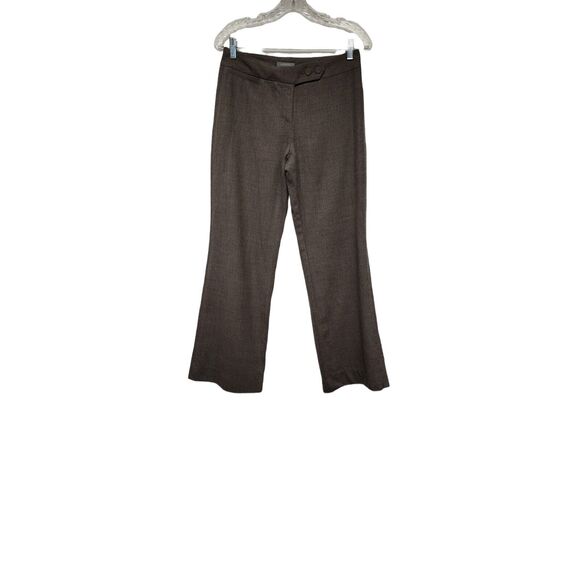 Banana Republic Wide Leg Flat Front Pants Women's Wool Blend Stretch Brown 6 - Picture 1 of 5